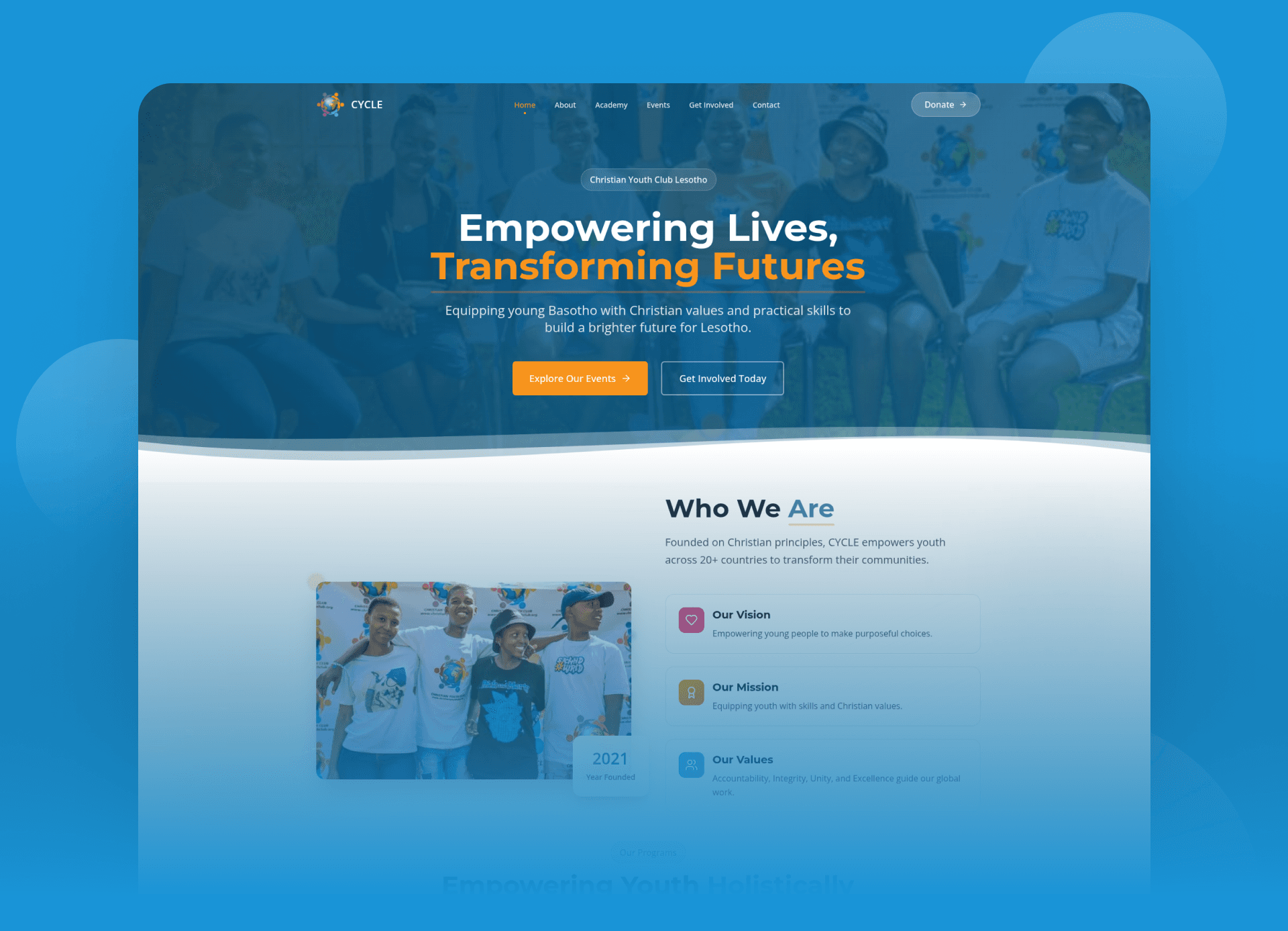 Christain Youth Club Hero